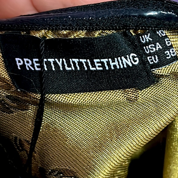 Pretty Little Things Black Floral Bardot Bodycon Dress - Picture 5 of 6